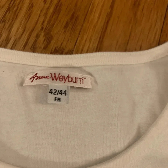 French Made Anne Weyburn 100% Cotton Striped Top with Buttons Size 42/44 Large - Picture 2 of 8